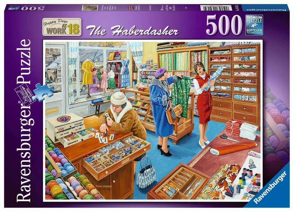 Ravensburger: Happy Days At Work #18 - The Haberdasher (500pc Jigsaw) 3 Ravensburger: Happy Days At Work #18 - The Haberdasher (500pc Jigsaw)