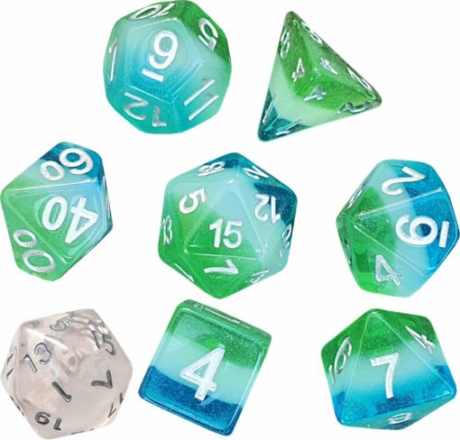 Sirius Dice: Polyhedral Dice Set - Blue Hawaiian -THE BOARD GAMER Sales 234209713