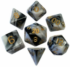 MDG: Acrylic Dice - Marble With Gold Numbers