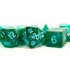 MDG: Acrylic Dice - Stardust Green W/ Blue Numbers -THE BOARD GAMER Sales 237705260