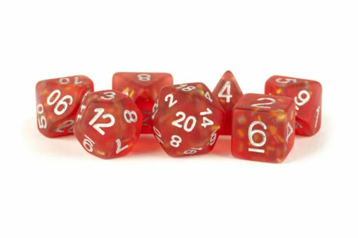 MDG: Resin Polyhedral Dice Set - Icy Opal Red -THE BOARD GAMER Sales 237707345