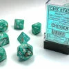 Chessex: Marble Oxi-Copper W/white Signature Polyhedral 7-Die Set -THE BOARD GAMER Sales 237712735