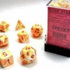 Chessex: Festive Sunburst W/red Signature Polyhedral 7-Die Set -THE BOARD GAMER Sales 237712833