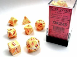Chessex: Festive Sunburst W/red Signature Polyhedral 7-Die Set
