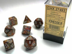 Chessex: Lustrous Gold W/silver Classic Polyhedral 7-Die Set