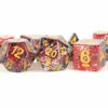 MDG: Resin Polyhedral Dice Set - Particle Dice- Red/Black -THE BOARD GAMER Sales 237713213
