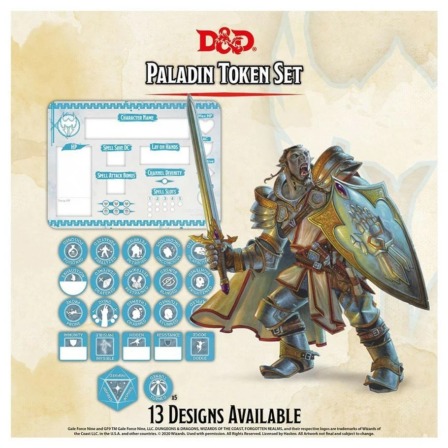 Dungeons & Dragons: Character Tokens - Paladin Token Set 3 Dungeons & Dragons: Character Tokens - Paladin Token Set