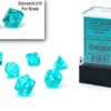 Chessex: Translucent Mini-Polyhedral Dice Set - Teal/White 2 Chessex: Translucent Mini-Polyhedral Dice Set - Teal/White -THE BOARD GAMER Sales 272043601