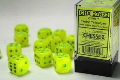 Chessex: Menagerie 16mm D6 - Electric Yellow/Green Vortex (12)