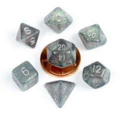 MDG: Mini Polyhedral Dice Set: Stardust Grey
