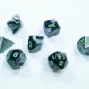 Chessex: Gemini Mini-Polyhedral Black-Grey/Green 7-Die Set 2 Chessex: Gemini Mini-Polyhedral Black-Grey/Green 7-Die Set -THE BOARD GAMER Sales 309336123