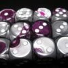 Chessex: Purple-Steel/White Gemini 12 Dice Set