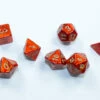Chessex: Scarab Mini-Polyhedral Scarlet/Gold 7-Die Set -THE BOARD GAMER Sales 309337004
