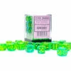 Chessex: Gemini Translucent Green-Teal/Yellow 36 Dice Set -THE BOARD GAMER Sales 309337206