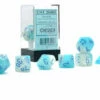 Chessex: Gemini Polyhedral Pearl Turquoise-White/Blue Luminary 7-Die Set -THE BOARD GAMER Sales 309337306